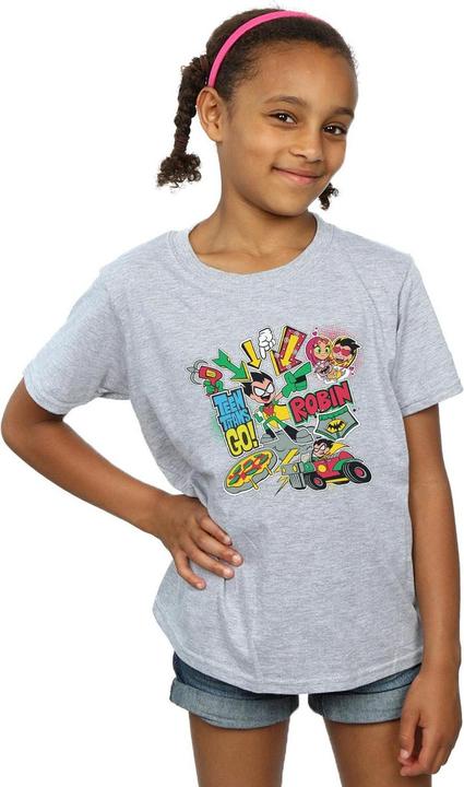 Image du produit - T-shirt TEEN TITANS GO ROBIN MONTAGE - Fille (128)