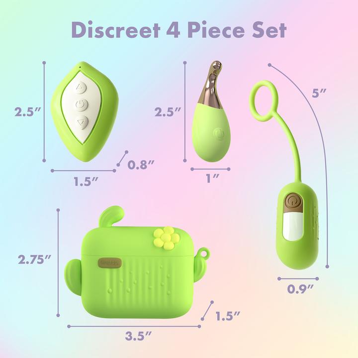 Actual product image Blush Play with Me Blooming Bliss 4 Piece Set - Mini Clitoral Massage Wand & Egg Vibrator with Wirel