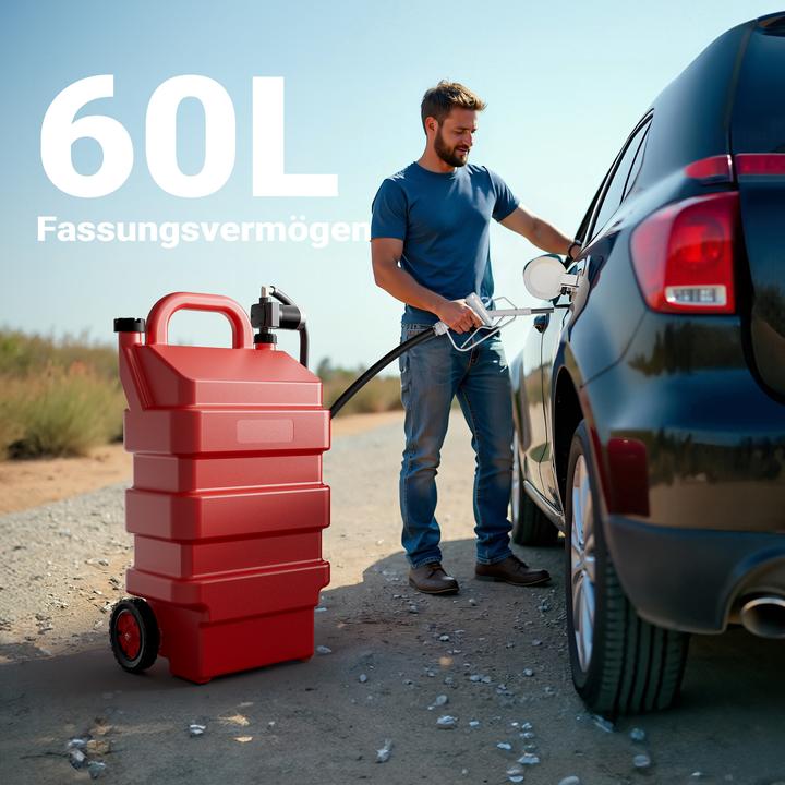 Produktbild Wiltec 60l mobile Tankanlage 12V Pumpe Kraftstoffbehälter Diesel Benzin Kanister