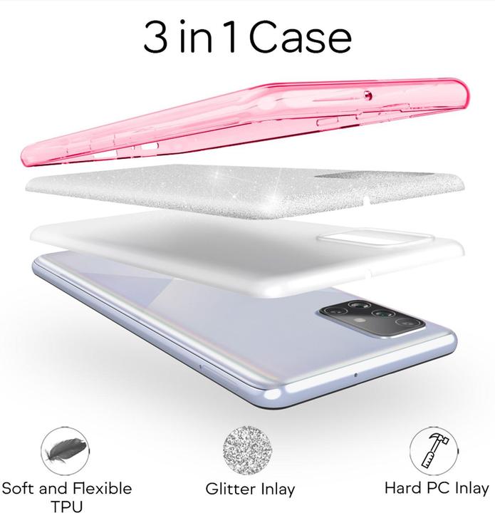 Actual product image Nalia Glitter cover (Samsung Galaxy A51)
