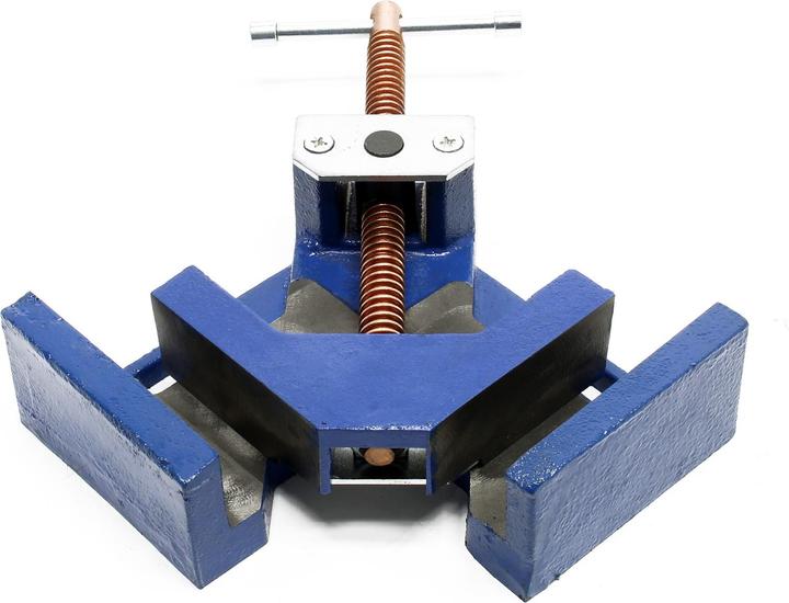 Produktbild Wiltec Winkelschraubstock 90° 60mm tief Winkelzwinge Schraubstock Gehrungszwinge (60 mm)
