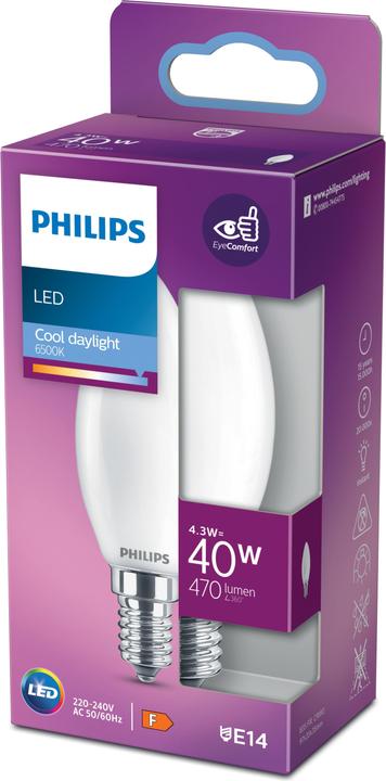 Produktbild Philips LED Candle (E14, 4.30 W, 470 lm, 1 x, F)