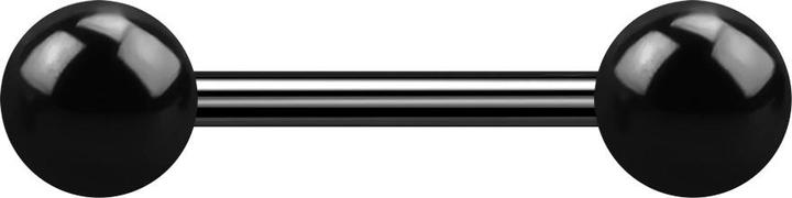 Star Piercing Barbell schwarz mit zwei Kugeln (ohne Messing, Titan G23)