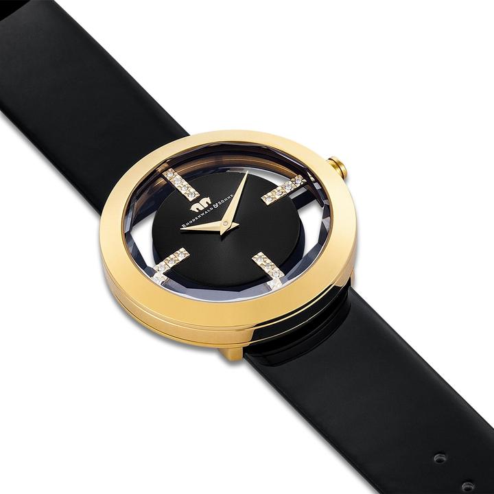 Image du produit Montre à quartz Lucrezia en cuir véritable noir - 4336 (Montre analogique, 42 mm)