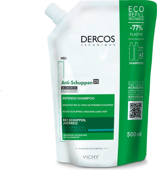 Vichy Dercos Anti-Schuppen Shampoo für normale bis fettige Kopfhaut (500 ml, Flüssiges Shampoo)