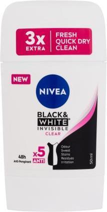 NIVEA Solid antiperspirant Invisible Forack & White Clear 50 ml (Stick, 50 ml)
