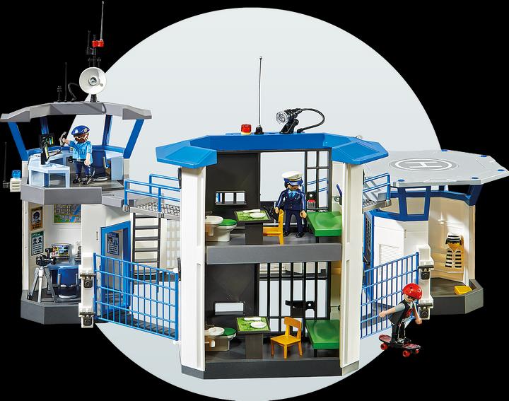 Image du produit Playmobil Centre de commandement de la police int. avec prison (6919, Playmobil City Action)