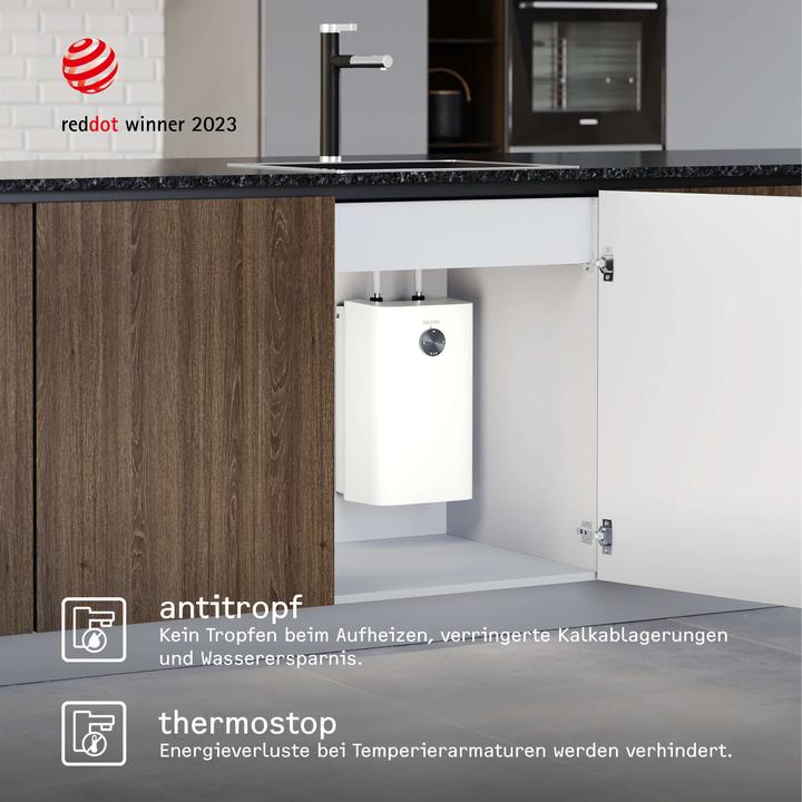 Image du produit Stiebel Eltron SNU 5 Plus 1 kW, très compact, anti-goutte, thermostop, chauffe-eau sous évier 5 l basse pression