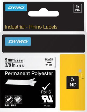 Actual product image Dymo RhinoPRO Polyester Labels (0.90 cm, White)