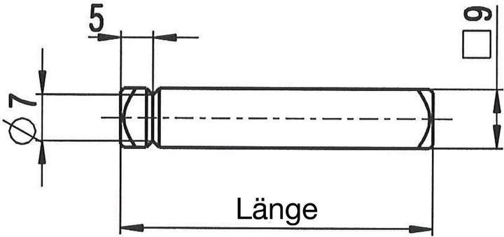 Produktbild BKS Drückerstift einseitig für Standflügel 78440, 55 mm, Stahl verzinkt (Türgriff)