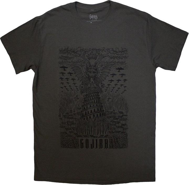 Actual product image Gojira Unisex Adult Demon Village T-Shirt (S)