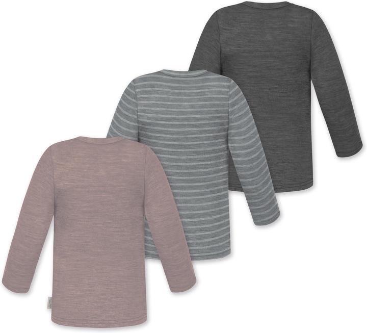 Actual product image Normani 3-pack baby merino longsleeve "Taupo" - 9475 (86)