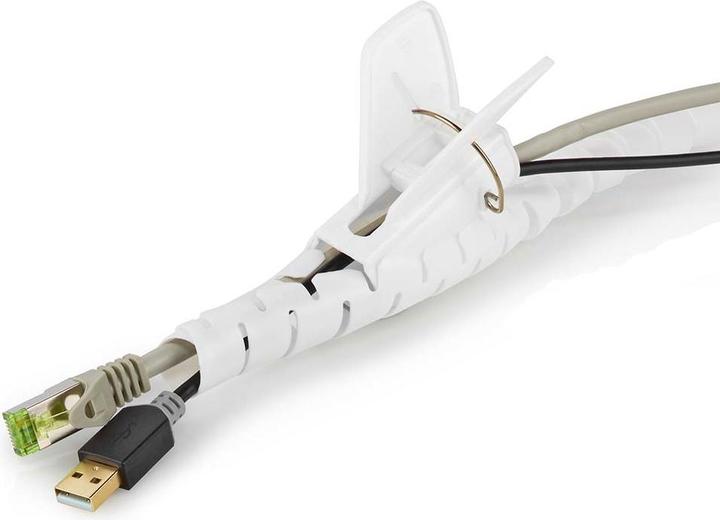 Immagine prodotto Nedis Manicotto di gestione dei cavi 2,00 m 1 pezzo spessore massimo del cavo: 32 mm PE Bianco (Foro cavo, 200 cm)
