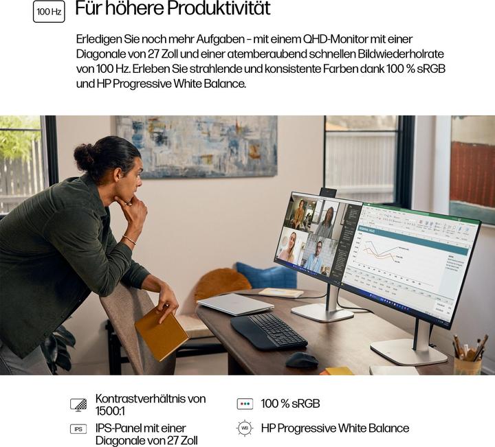 Image du produit HP Écran QHD 27 pouces Series 5 Pro - 527pq (2560 x 1440 pixels, 27")