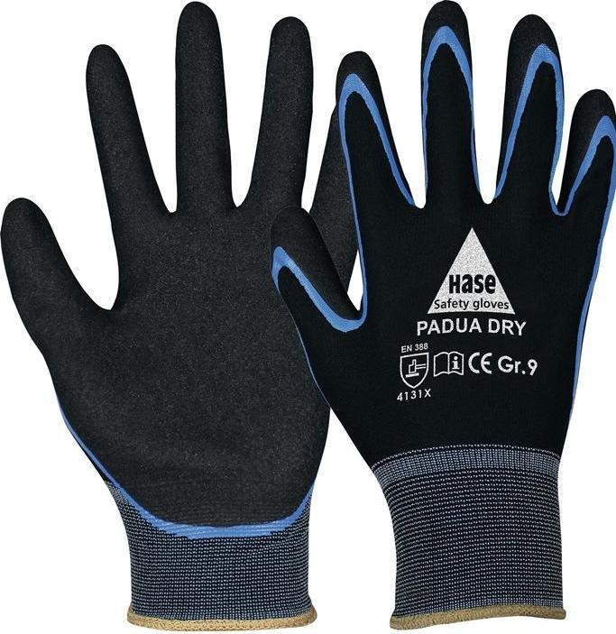 Produktbild Hase Handschuhe Padua Dry Grösse 9 schwarz/blau EN 388 PSA-Kategorie II (9)