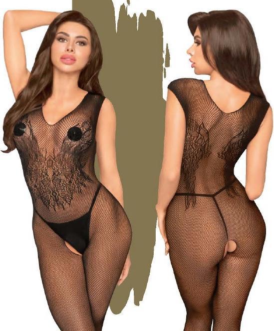 Produktbild Penthouse Lingerie Wild catch - Embroided fishnet bodystocking with open crotch (XL)