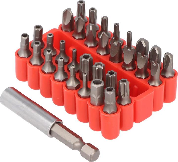 Actual product image FixPoint Universal 33-piece bit set for all common screws (Hexagon socket TX M20, Hexagon socket TX M27, Hexagon socket TX M30, Hexagon socket TX M10, Hexagon socket TX M15, Hexagon socket TX M25, Hexagon socket TX M40, Hexagon socket TX M8, Hexagon socket TX M35)