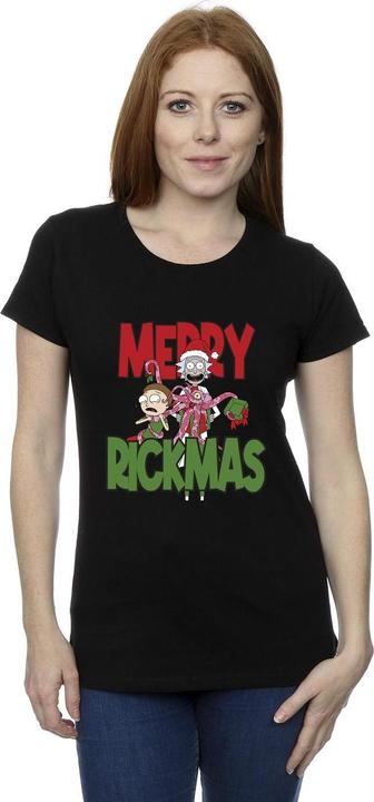 Actual product image Rick And Morty Womens/Ladies Merry Rickmas Cotton T-Shirt (XL)