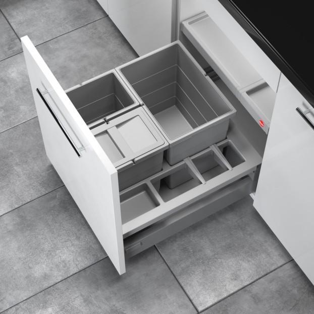 Produktbild Hailo Abfallsammler 3620511 Einsatz Separato K Mülleimer Einsatz für 50cm Schrankauszug 3fach Trennu (34 l)