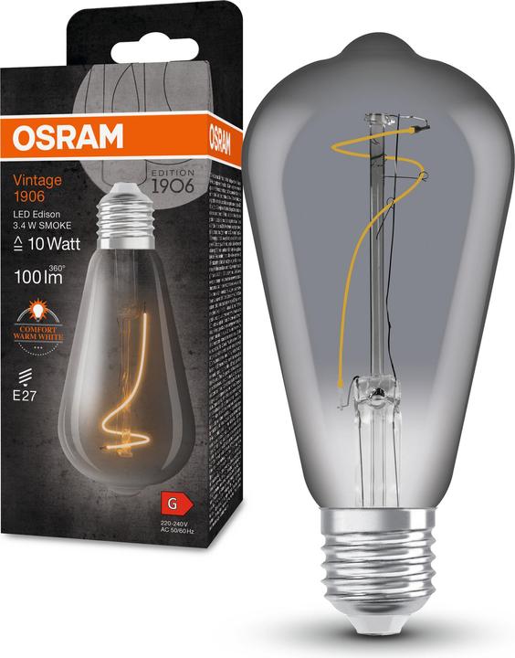 Produktbild Osram LED-Vintage-Lampe (E27, 3.40 W, 100 lm, 4 x, G)