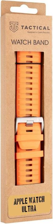 Actual product image Tactical Tough Band for Apple Watch Ultra Safety Orange (Stainless steel, Fluoroelastomer)