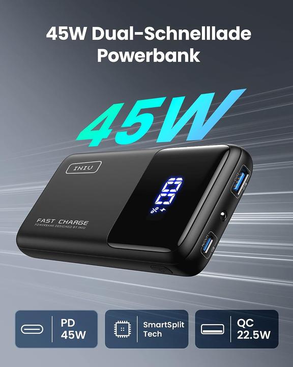 Immagine prodotto INIU Piccolo ma potente (15000 mAh, 45 W, 45 Wh)
