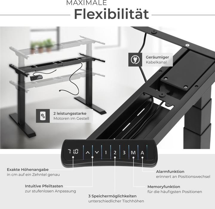 Image du produit tectake Bureau assis debout (piètement)