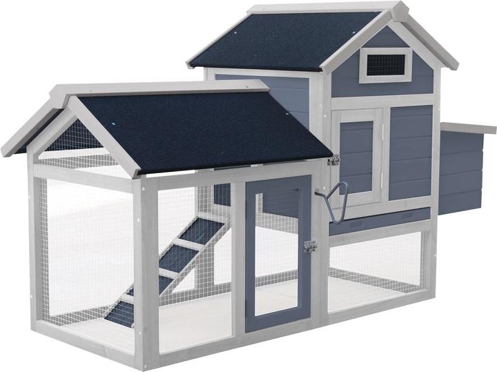 Image du produit Wiltec Poulailler 1520x520x920mm en bois de sapin Poulailler libre Bac à fientes Poulet