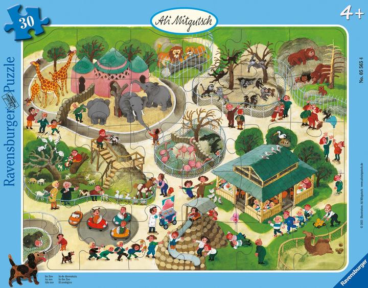 Productafbeelding Ravensburger Kinderpuzzel - Ali Mitgutsch: In de dierentuin - 30-48 stukjes kaderpuzzel voor kinderen 4+ (30 onderdelen)