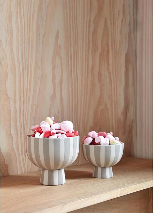 Image du produit Oyoy Bol décoratif Toppu Clay Ø 15 cm, gris/blanc (18,5 x 21 x 21 cm)