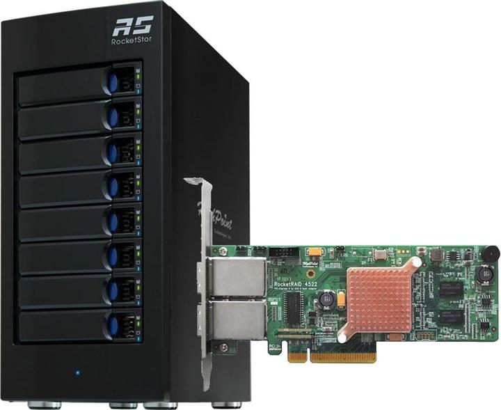 Actual product image HighPoint RocketStor 6418AS - Hard disk array - 8 bays (SATA-600 / SAS-2) (2.5", 3.5")