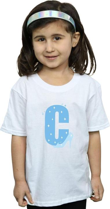 Actual product image Disney Girls Alphabet C Is For Cinderella Cotton T-Shirt (140, 146)
