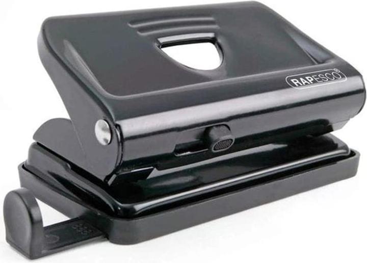 Rapesco PF810MB1 Punzonatrice metallica 810 a 2 pieghe, capacità di punzonatura 12 fogli, nera