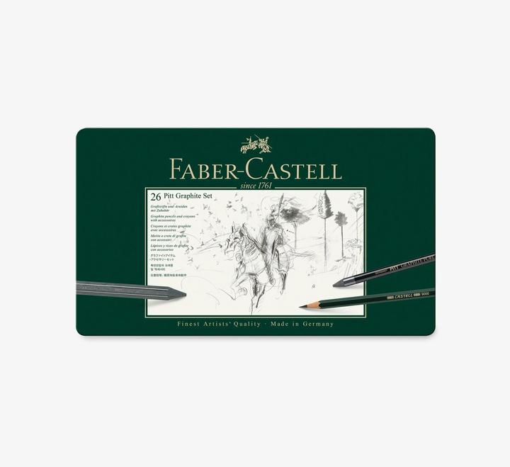Actual product image Faber-Castell Pitt Graphite Set (2H, 4B, 6B, 3B, B, HB, 2B, 26 x)