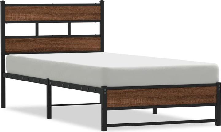 Produktbild VidaXL Metallbett Bett Lattenrost Einzelbett Bettgestell ohne Matratze 107x203cm (107 x 203 cm)