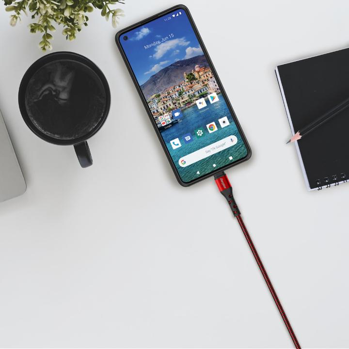 Produktbild Energizer Kabel aus Metall / geflochtenem Nylon - USB-C - 2 m, rot (2 m)