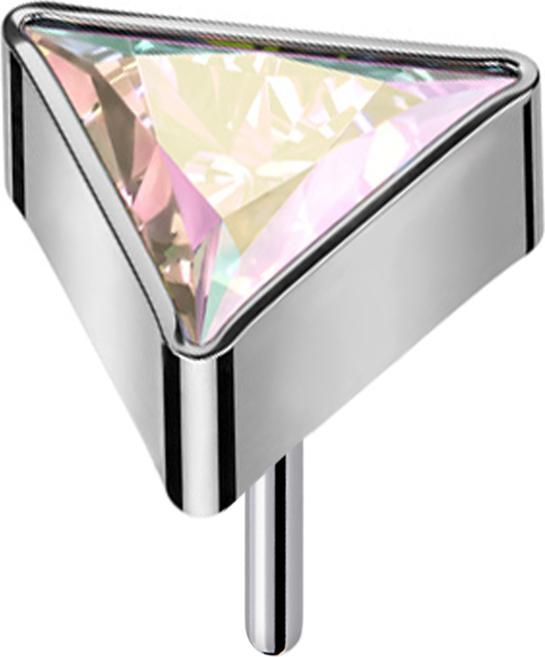 Image du produit Star Piercing Threadless triangle argent cristal multicolore (sans laiton, Titane G23)