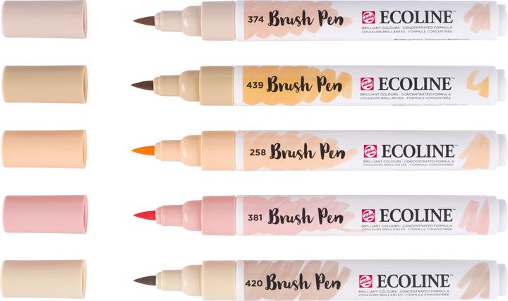 Image du produit Talens Brushpen Ecoline 5er Set, Rose, Largeur de trait : B, Brush (Rose, 1 x)