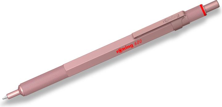 Produktbild Rotring Kugelschreiber 600 Metallic-Rosegold M schwarz Geschenkbox (Roségold, 1 x)