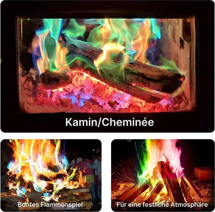 Produktbild Hermex Magic-Fire-Pulver Pulver zur Flammenfärbung Feuerfarben-Pulver Set