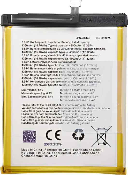 Actual product image Clappio 4500mAh replacement battery, replaces model LPN385436