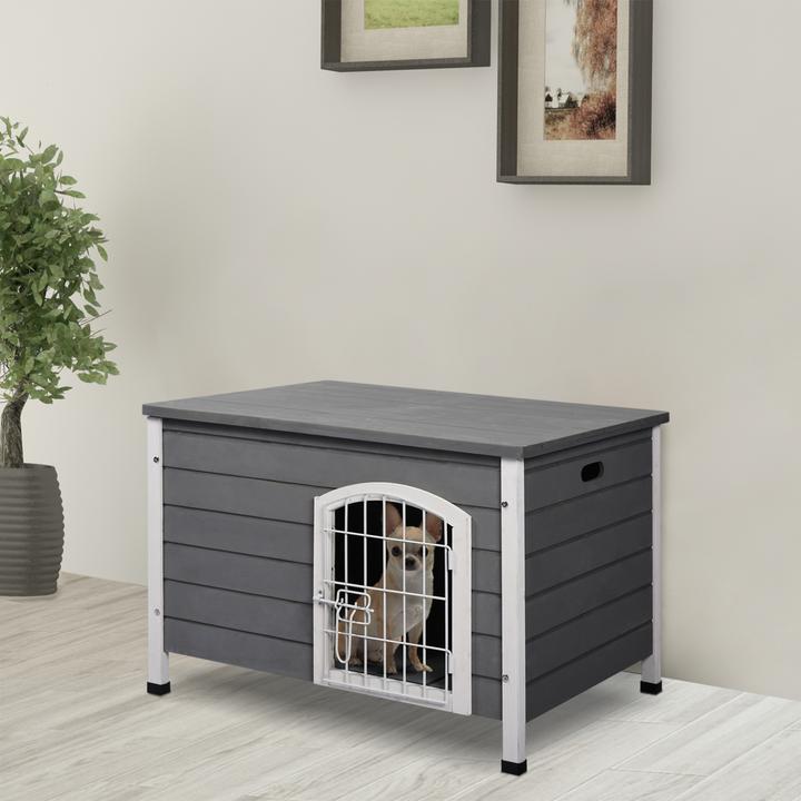 Produktbild PawHut Hundehütte mit Tür (Hundezwinger)