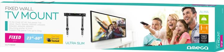 Image du produit Omega Support TV VESA 75-400 à poser sur la paroi, plaque de 10 mm avec waterpas (Mur, 60", 35 kg)