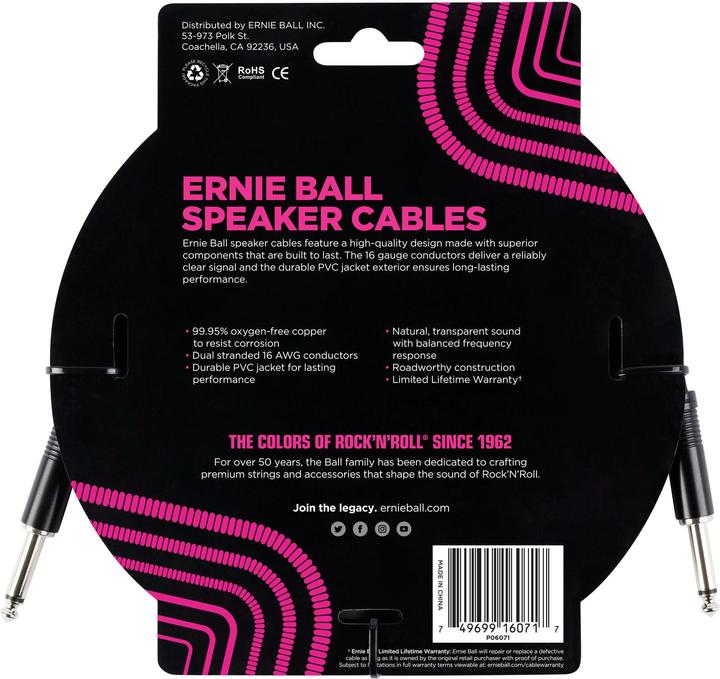 Actual product image Ernie Ball Speaker cable 6071 - 0.91 m, length: 0.91 m (0.91 m, 1.31 mm²)