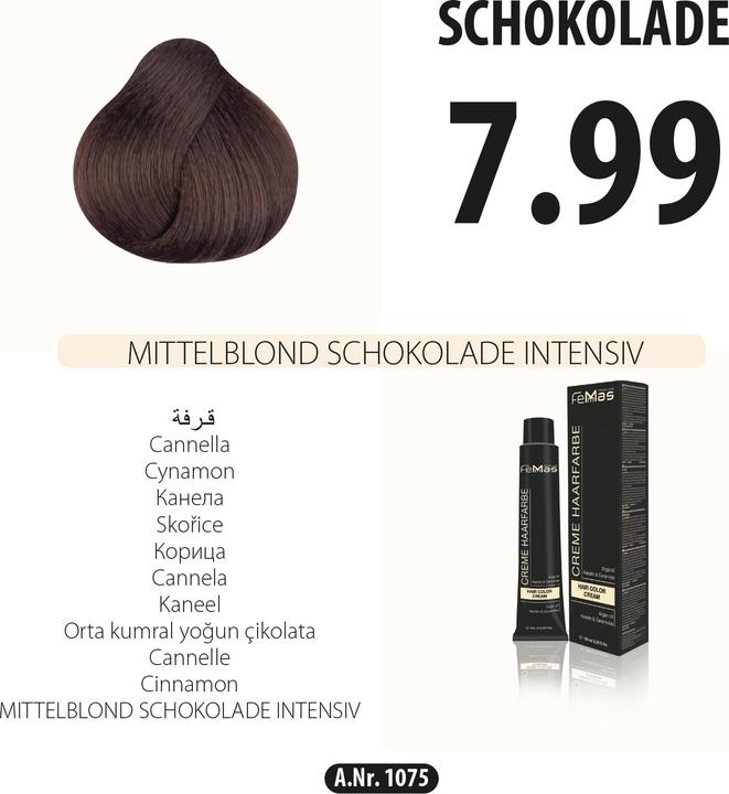 Image du produit FemMas 7.83) Coloration cheveux blond moyen Amber Gold 100ml (Ambre Or)