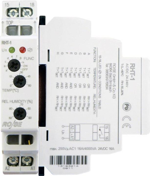 Image du produit Rose Lm Combiné hygrostat et thermostat d'armoire (Divers)