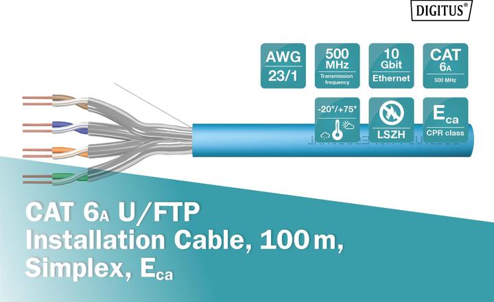 Actual product image Digitus Network cable (U/FTP, CAT6a, 100 m)