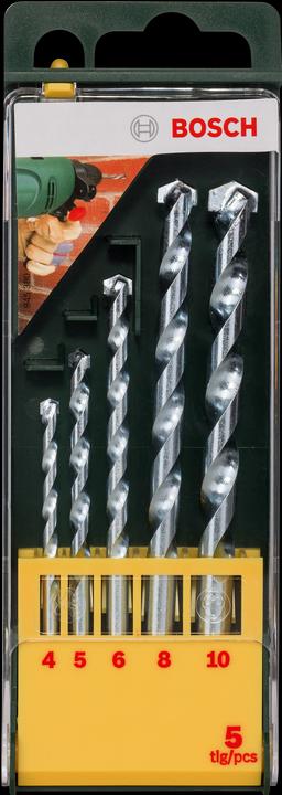 Produktbild Bosch Zubehör Steinbohrer-Set, 5-teilig, Durchmesser: 4 - 10 mm, HM-Steinbohrer (4 - 10 mm)