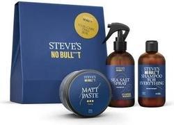 Produktbild Steve´s No Bull***t Steve's - Stev?v Box Hair Trio (Shampoo. Matt Paste Medium. Sea Salt Spray) (Haarpflege set)