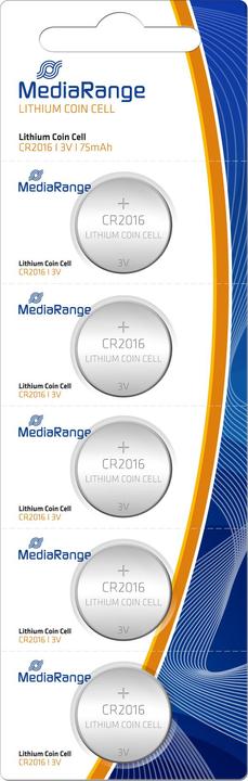 Actual product image MediaRange Button cells CR2016 3V (5 pcs., CR2016, 75 mAh)